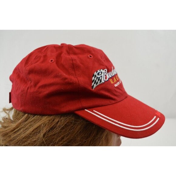 Budweiser Strapback Cap Hat Cotton Proud Sponsor Car Racing NASCAR Checkered - Picture 5 of 8